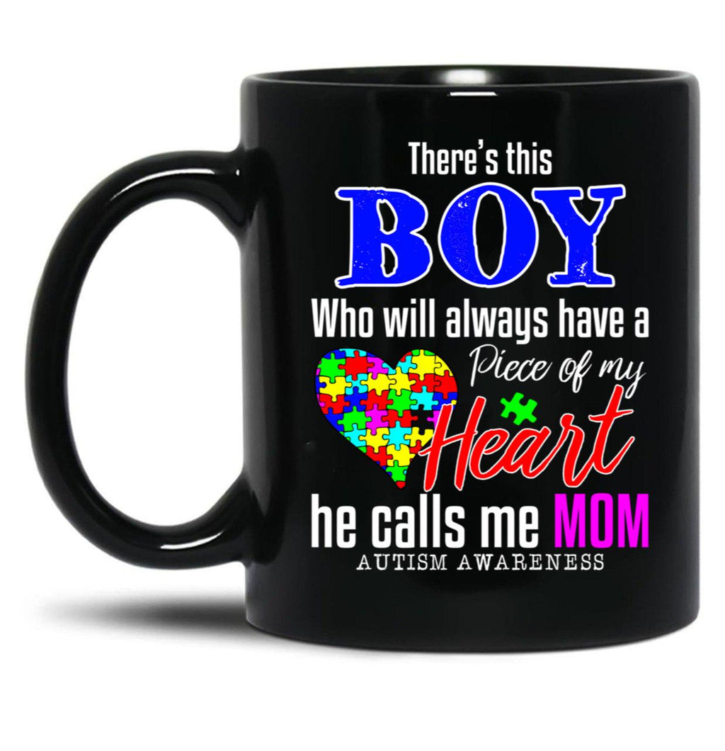 Theres This Boy Who Will Always Have A Heart He Calls Me Black Gift Coffee Mug