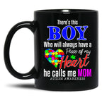 Theres This Boy Who Will Always Have A Heart He Calls Me Black Gift Coffee Mug