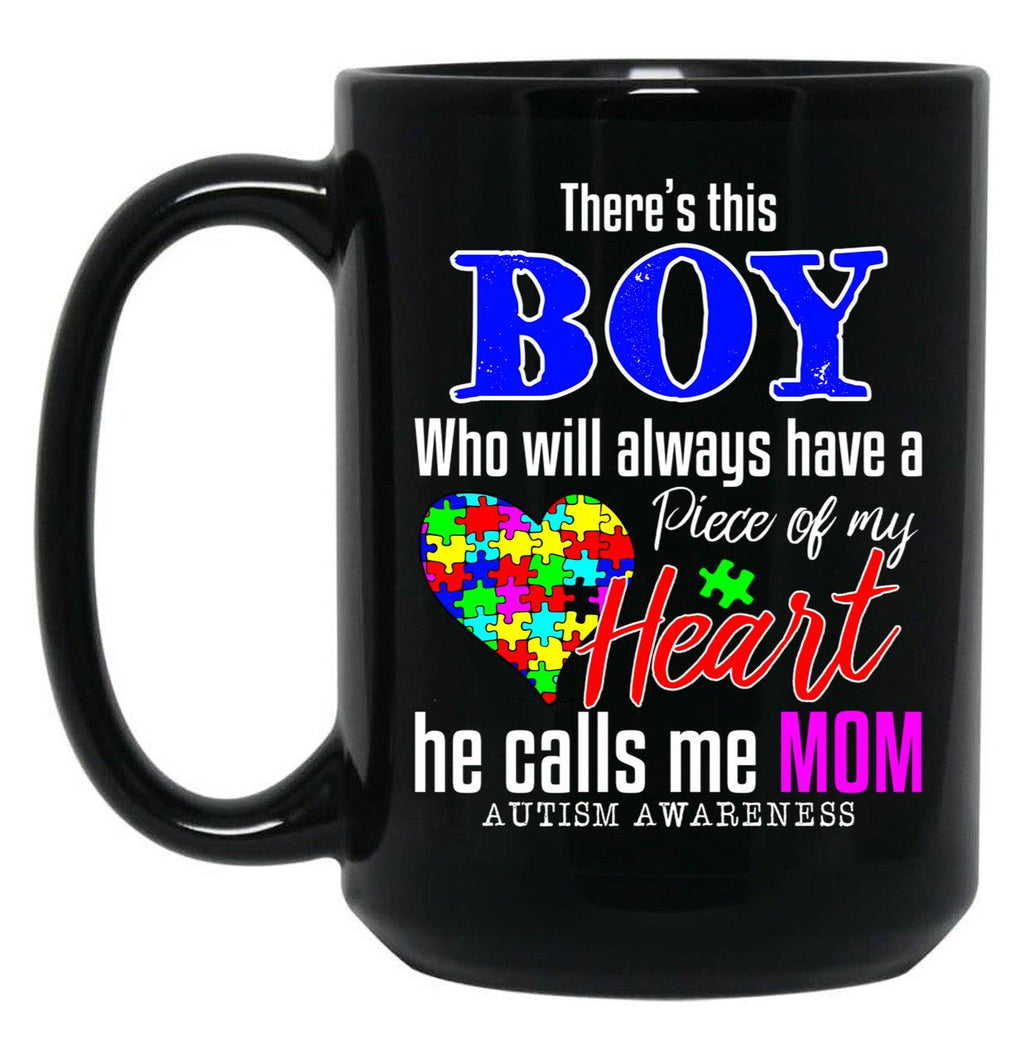 Theres This Boy Who Will Always Have A Heart He Calls Me Black Gift Coffee Mug