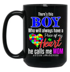 Theres This Boy Who Will Always Have A Heart He Calls Me Black Gift Coffee Mug