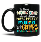 Theres This He Calls Me Gramps Autism Awareness Grandpa Black Gift Coffee Mug