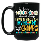 Theres This He Calls Me Gramps Autism Awareness Grandpa Black Gift Coffee Mug