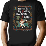 They See Me Rollin They Hating - Vintage English Medieval Manuscript Ii T-Shirt for Men & Women, T-Shirts Graphic Tee - Black