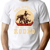 This Actually Is My First Rodeo Vintage Cowboy Cowgirl Horse T-Shirt for Men & Women, T-Shirts Graphic Tee - White