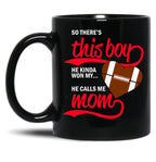 This Boy Kinda Won My Heart Black Gift Coffee Mug
