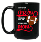 This Boy Kinda Won My Heart Black Gift Coffee Mug