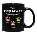 This Dog Mom Belongs To Floral Paw Dog Lovers Custom Mug Gift Black Gift Coffee Mug - Black