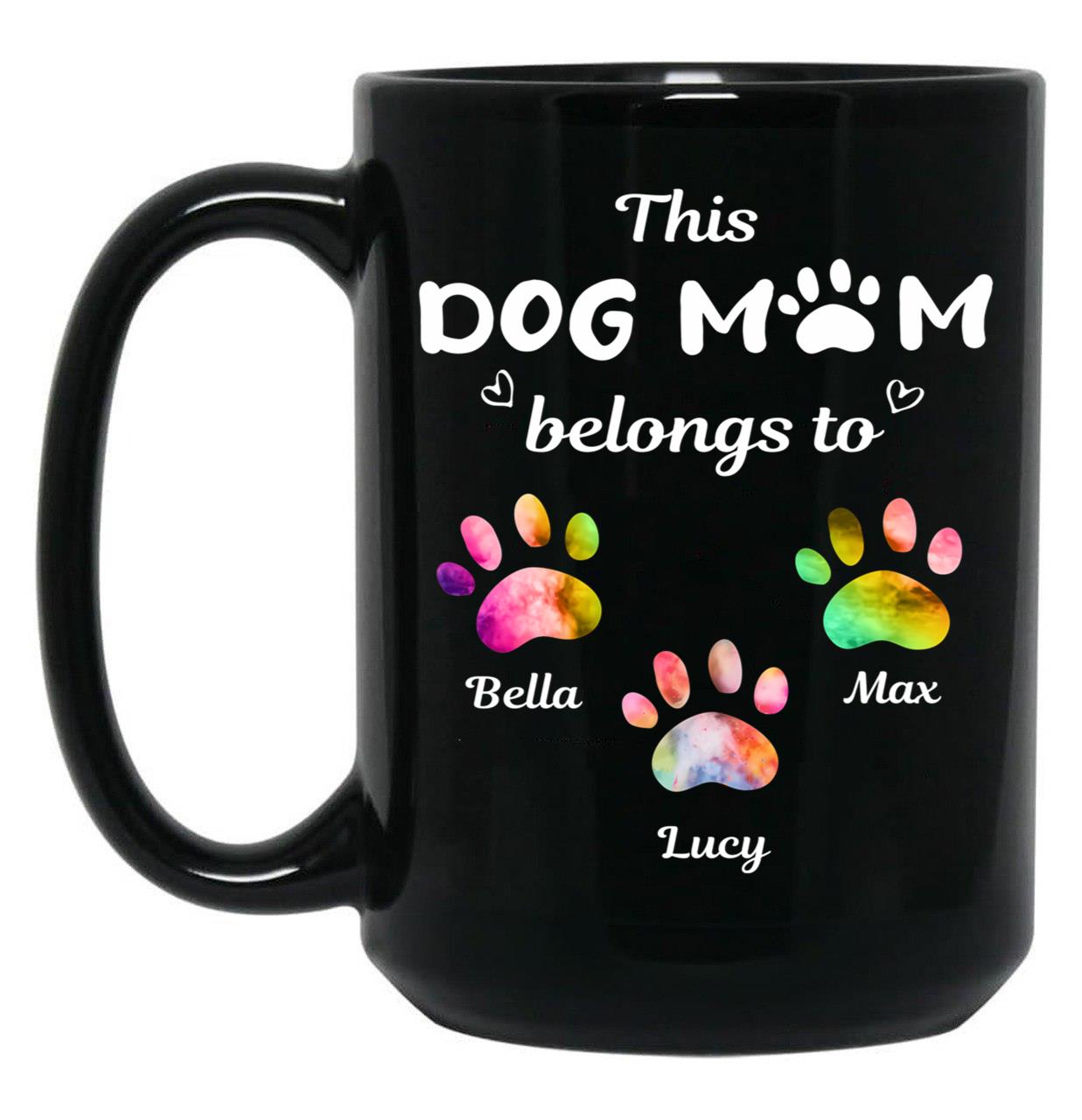 This Dog Mom Belongs To Floral Paw Dog Lovers Custom Mug Gift Black Gift Coffee Mug