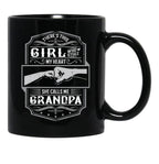 This Girl Stole My Heart She Calls Me Grandpa Black Gift Coffee Mug - Black