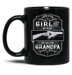 This Girl Stole My Heart She Calls Me Grandpa Black Gift Coffee Mug
