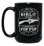 This Girl Stole My Heart She Calls Me Pop Pop Black Gift Coffee Mug
