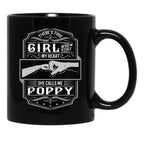 This Girl Stole My Heart She Calls Me Poppy Black Gift Coffee Mug - Black