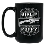 This Girl Stole My Heart She Calls Me Poppy Black Gift Coffee Mug
