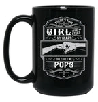This Girl Stole My Heart She Calls Me Pops Black Gift Coffee Mug