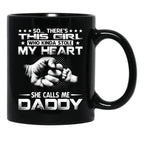 This Girl Who Kinda Stole My Heart She Calls Me Daddy Black Gift Coffee Mug - Black