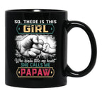 This Girl Who Kinda Stole My Heart She Calls Me Papaw Gift Black Gift Coffee Mug - Black