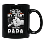 This Girl Who Stole My Heart She Calls Me Papa Black Gift Coffee Mug - Black