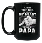 This Girl Who Stole My Heart She Calls Me Papa Black Gift Coffee Mug
