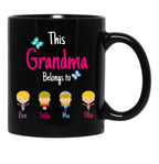 This Grandma Belongs To Ben Stella Mia Ollie Black Gift Coffee Mug - Black