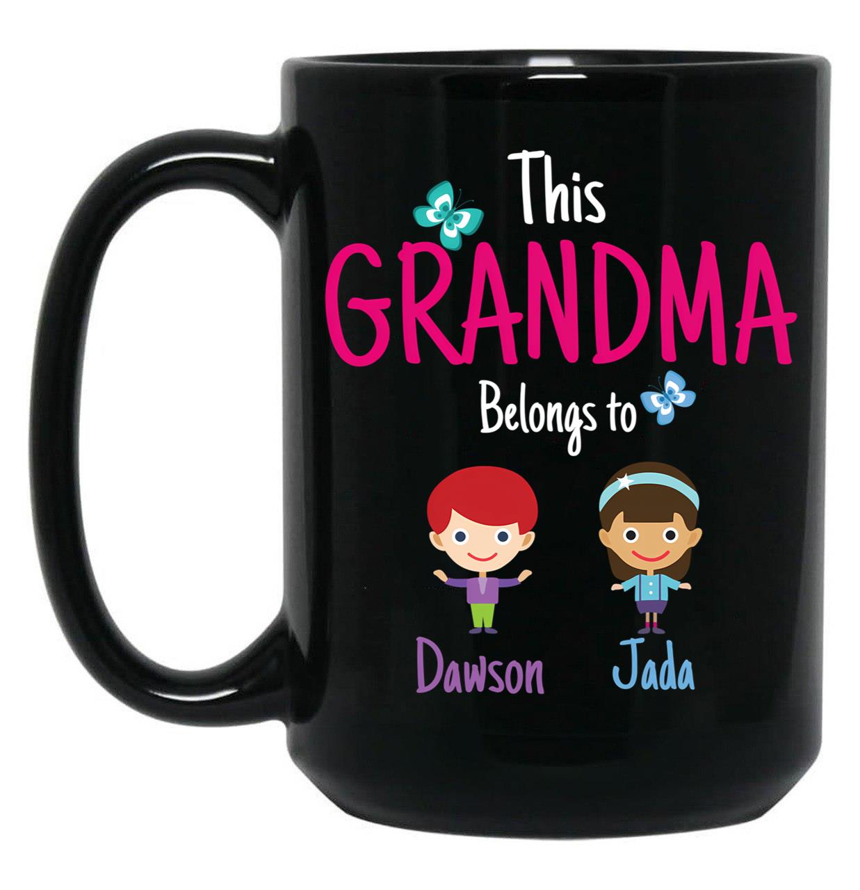 This Grandma Belongs To Dawson Jada Black Gift Coffee Mug