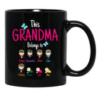 This Grandma Belongs To Emma Samantha Jesse Jadis Charley Michael Jyra Alice Black Gift Coffee Mug - Black
