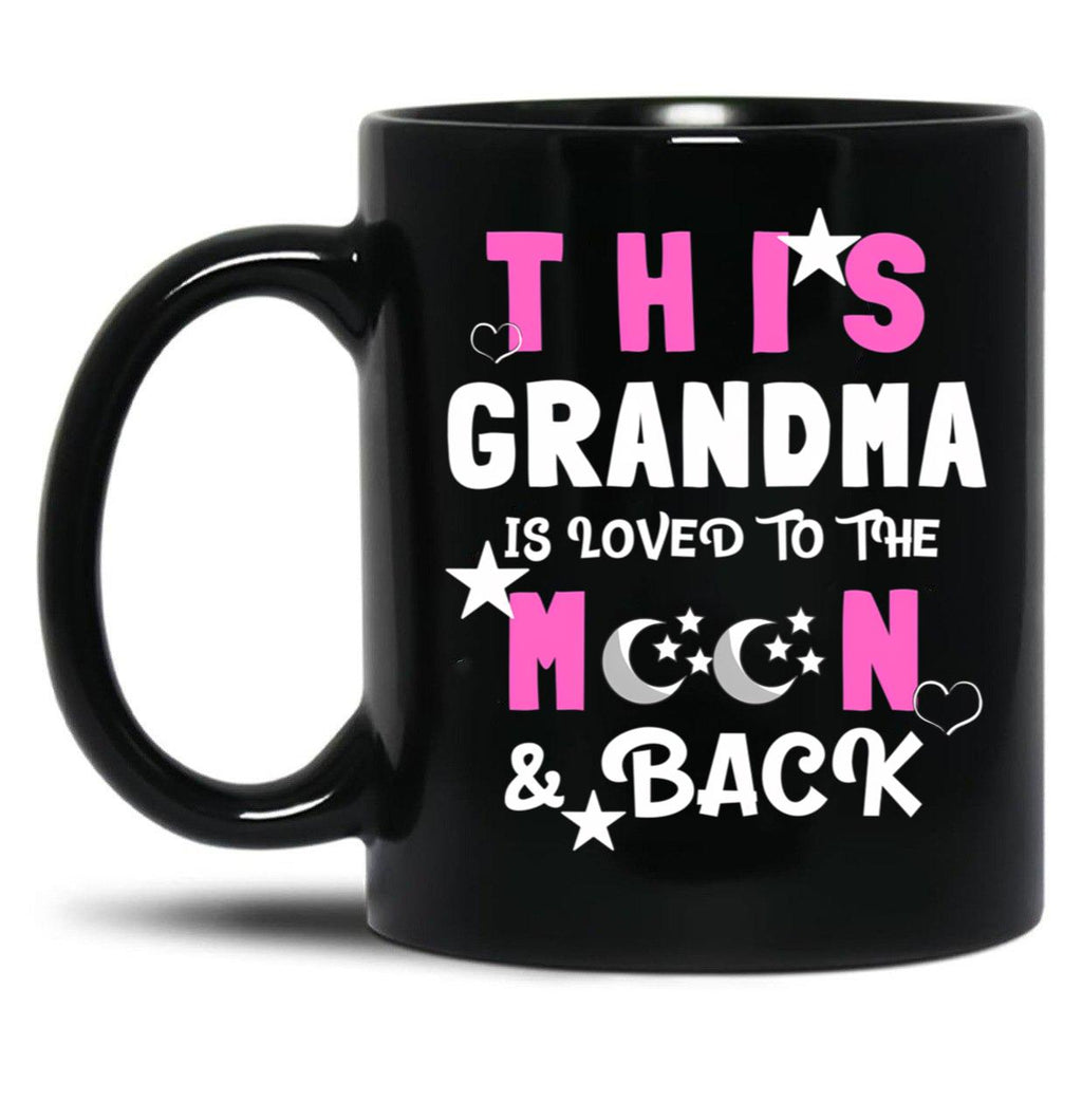 This Grandma Is Loved To The Moon And Back TMug Black Gift Coffee Mug