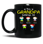 This Grandpa Belongs To Cute Family Black Gift Coffee Mug
