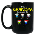 This Grandpa Belongs To Cute Family Black Gift Coffee Mug