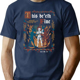 This Is Fine Medieval Style - Funny Retro Vintage English History (1) T-Shirt for Men & Women, T-Shirts Graphic Tee - Navy