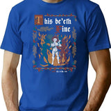 This Is Fine Medieval Style - Funny Retro Vintage English History (1) T-Shirt for Men & Women, T-Shirts Graphic Tee - Blue