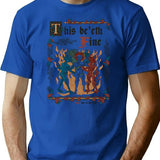 This Is Fine Medieval Style - Funny Retro Vintage English History T-Shirt for Men & Women, T-Shirts Graphic Tee - Blue