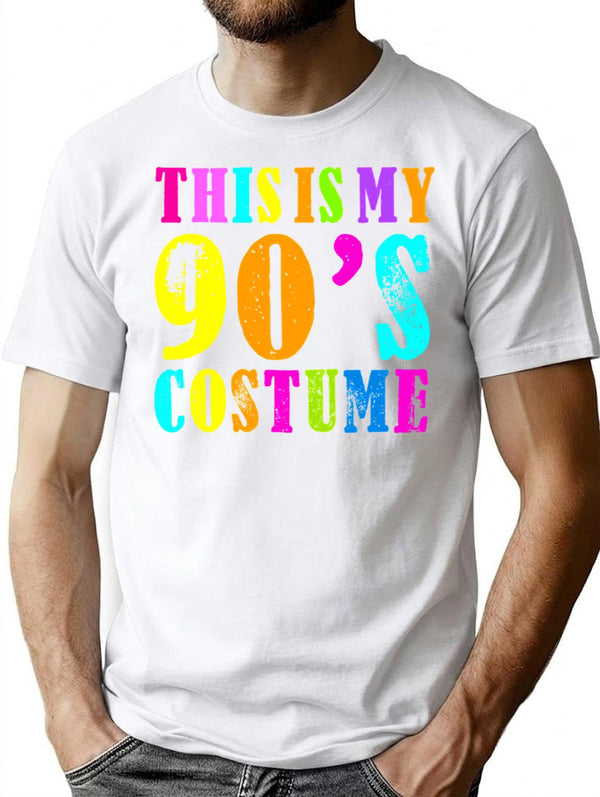 This Is My 90S Costume - Vibe Retro Party Outfit Wear T-Shirt for Men & Women, T-Shirts Graphic Tee - White
