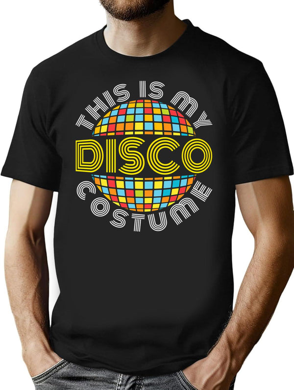 This Is My Disco Costume T-Shirt for Men & Women, T-Shirts Graphic Tee - Black