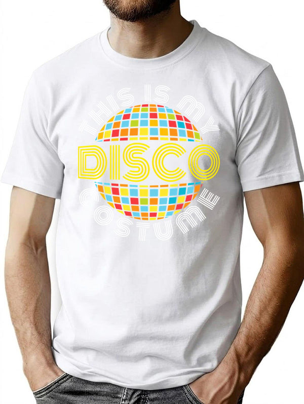 This Is My Disco Costume T-Shirt for Men & Women, T-Shirts Graphic Tee - White