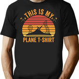 This Is My Plane T-Shirt Retro Vintage T-Shirt for Men & Women, T-Shirts Graphic Tee - Black