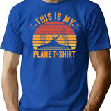 This Is My Plane T-Shirt Retro Vintage T-Shirt for Men & Women, T-Shirts Graphic Tee - Blue
