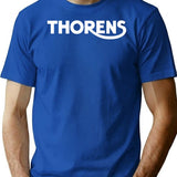 Thorens Turntables Logo (White Ink) T-Shirt for Men & Women, T-Shirts Graphic Tee - Blue