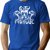 Three Hell'S Dogs T-Shirt for Men & Women, T-Shirts Graphic Tee - Blue