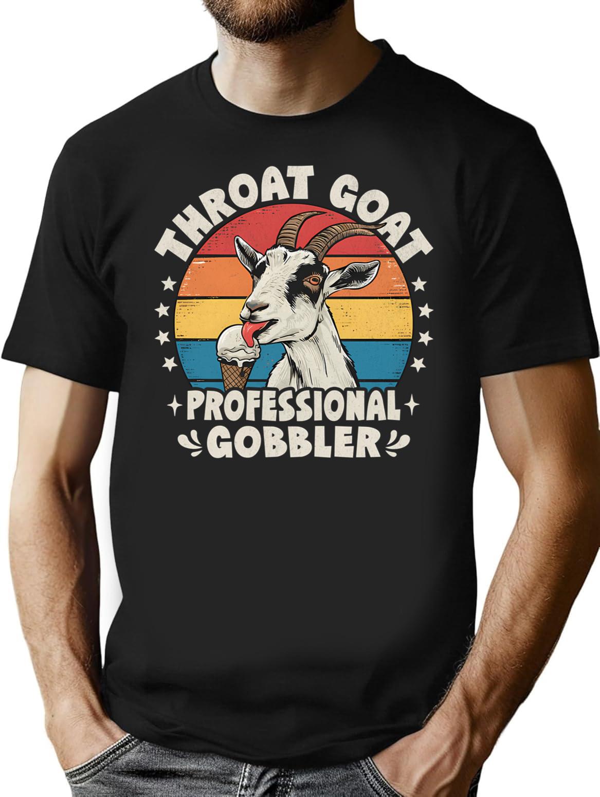Throat Goat - Funny Goat Meme T-Shirt for Men & Women, T-Shirts Graphic Tee - Black