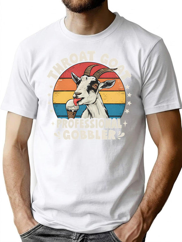 Throat Goat - Funny Goat Meme T-Shirt for Men & Women, T-Shirts Graphic Tee - White