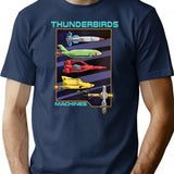 Thunderbirds Machines T-Shirt for Men & Women, T-Shirts Graphic Tee - Navy