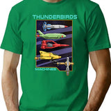Thunderbirds Machines T-Shirt for Men & Women, T-Shirts Graphic Tee - Green