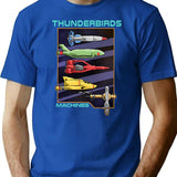 Thunderbirds Machines T-Shirt for Men & Women, T-Shirts Graphic Tee - Blue