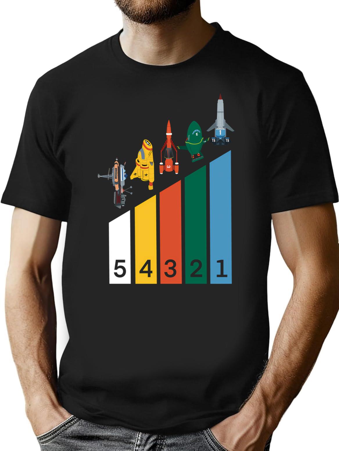 Thunderbirds T-Shirt for Men & Women, T-Shirts Graphic Tee - Black