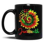 Tie Dye Sunflower Power Fist Melanin African Juneteenth 1865 Black Coffee Mug