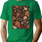 Timeless Autumn Nature Pattern T-Shirt for Men & Women, T-Shirts Graphic Tee - Green