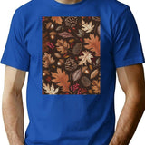 Timeless Autumn Nature Pattern T-Shirt for Men & Women, T-Shirts Graphic Tee - Blue