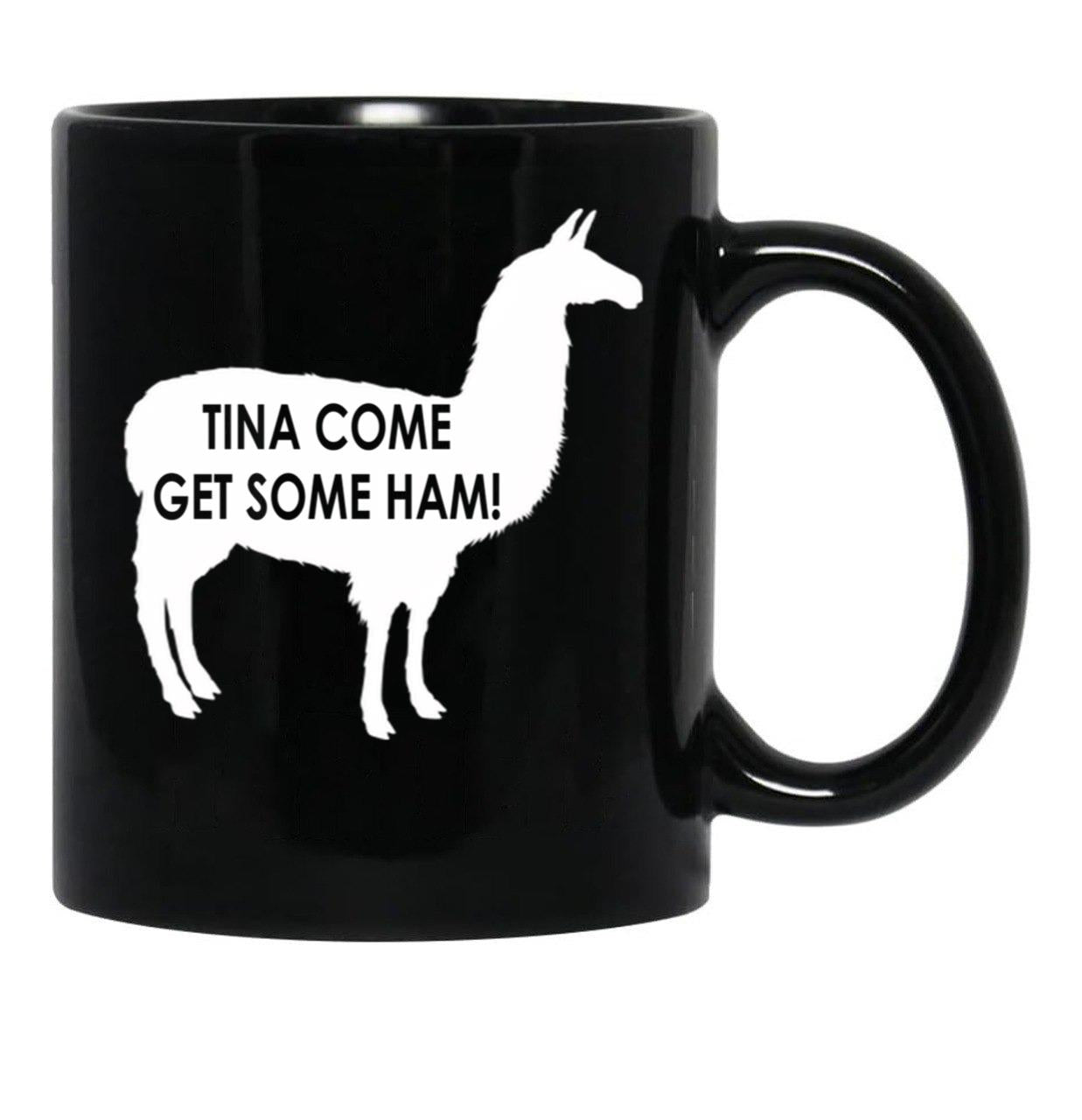 Tina Come Get Some Ham - Napoleon Dynamite Quote Black Coffee Mug, Gift Coffee Mug - Black