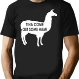 Tina Come Get Some Ham - Napoleon Dynamite Quote Premium Heavyweight Cotton T-Shirt - Black
