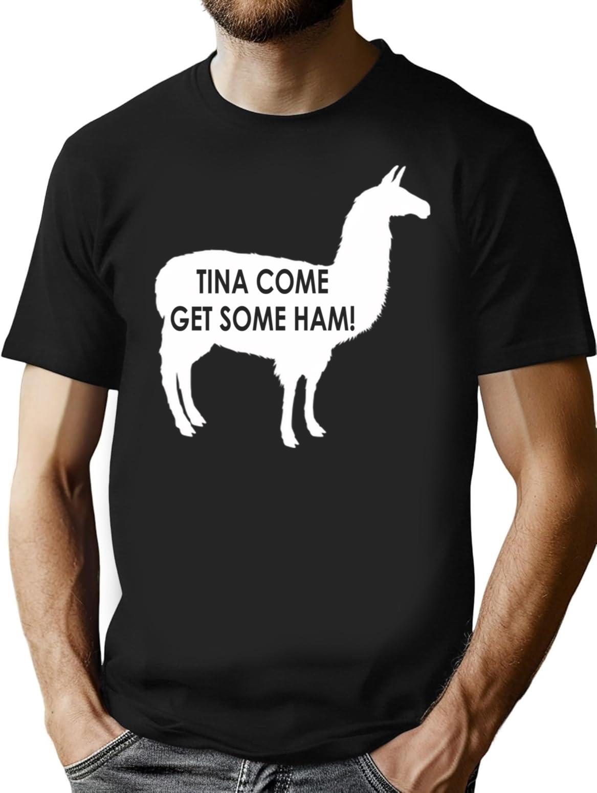 Tina Come Get Some Ham - Napoleon Dynamite Quote Premium Heavyweight Cotton T-Shirt - Black